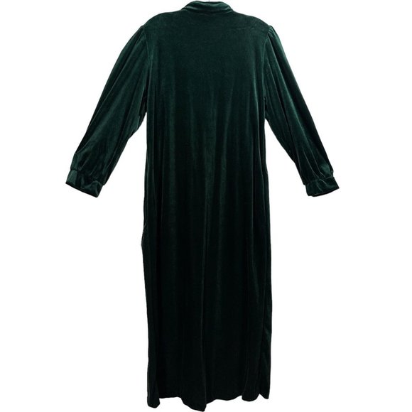 VTG Saybury Womens Velour Full‎ Zip Robe Size S Green Loungewear Long Sleeve - Picture 6 of 10